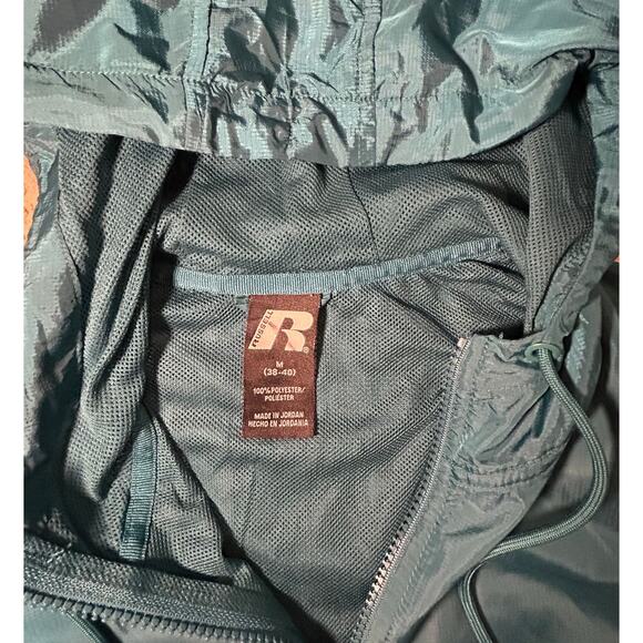 Russell Athletic Zip Up Hooded Jacket - Men's Size M Dark Green and Black - Picture 3 of 6